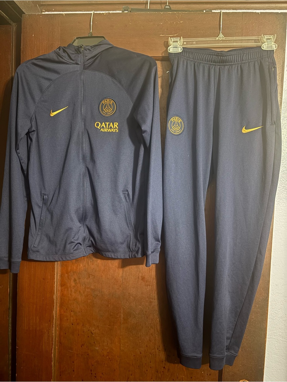 Nike PSG Navy and Gold Training Track Jacket & Pants with Qatar Shirt (3 pieces)